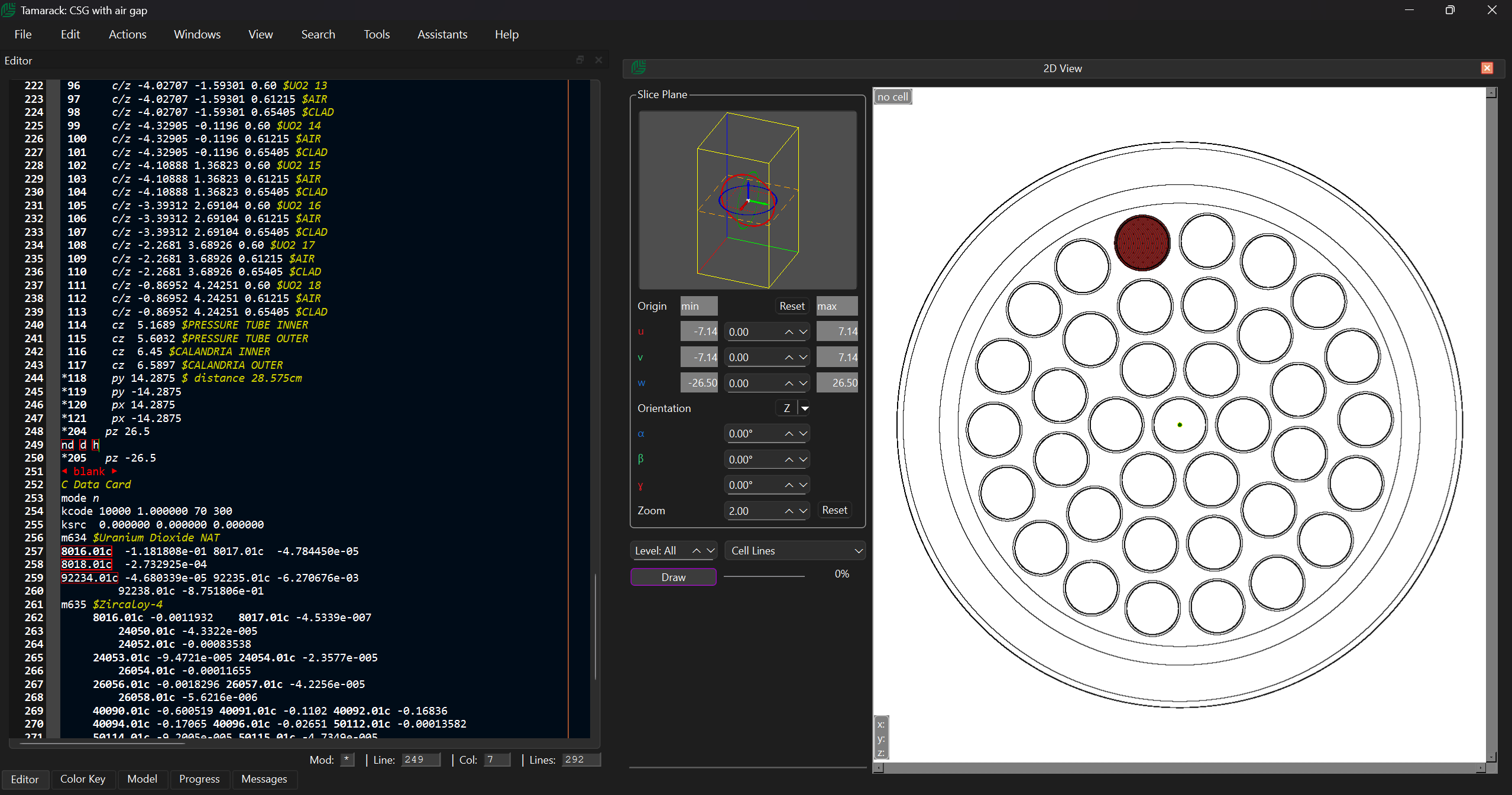 MCNP input geometry error detection