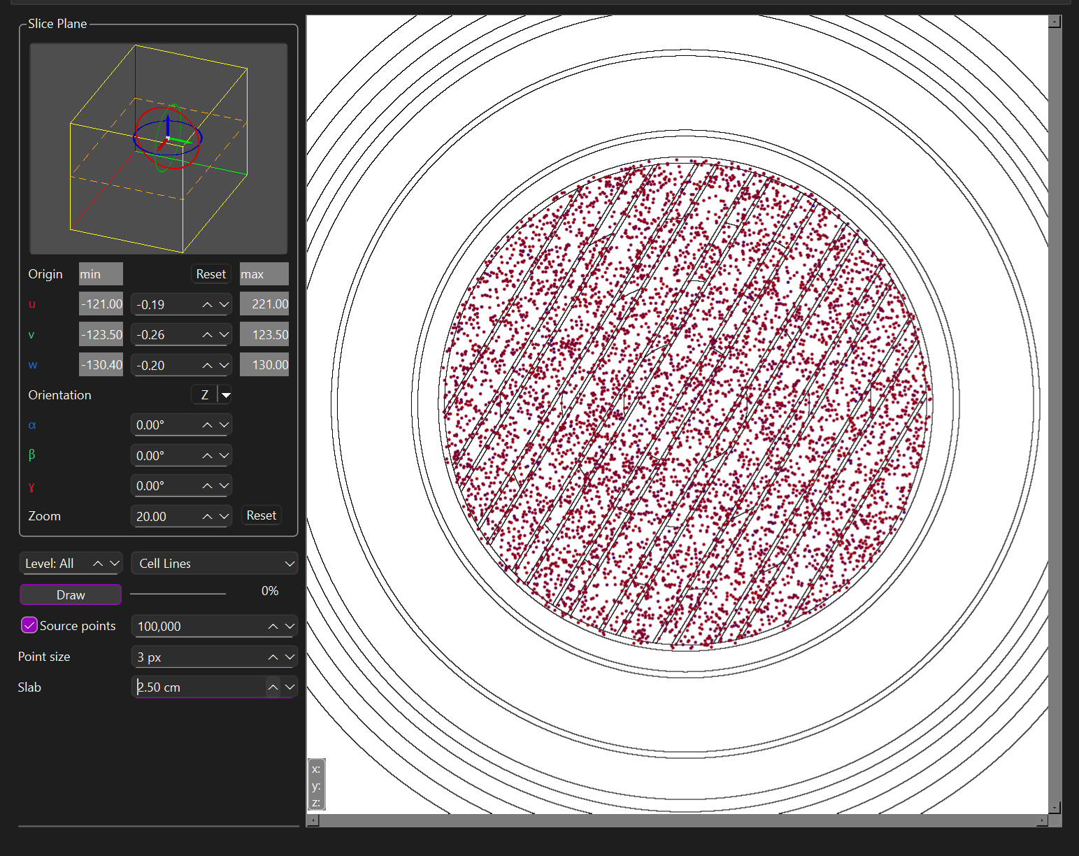 2-D beam source visualisation