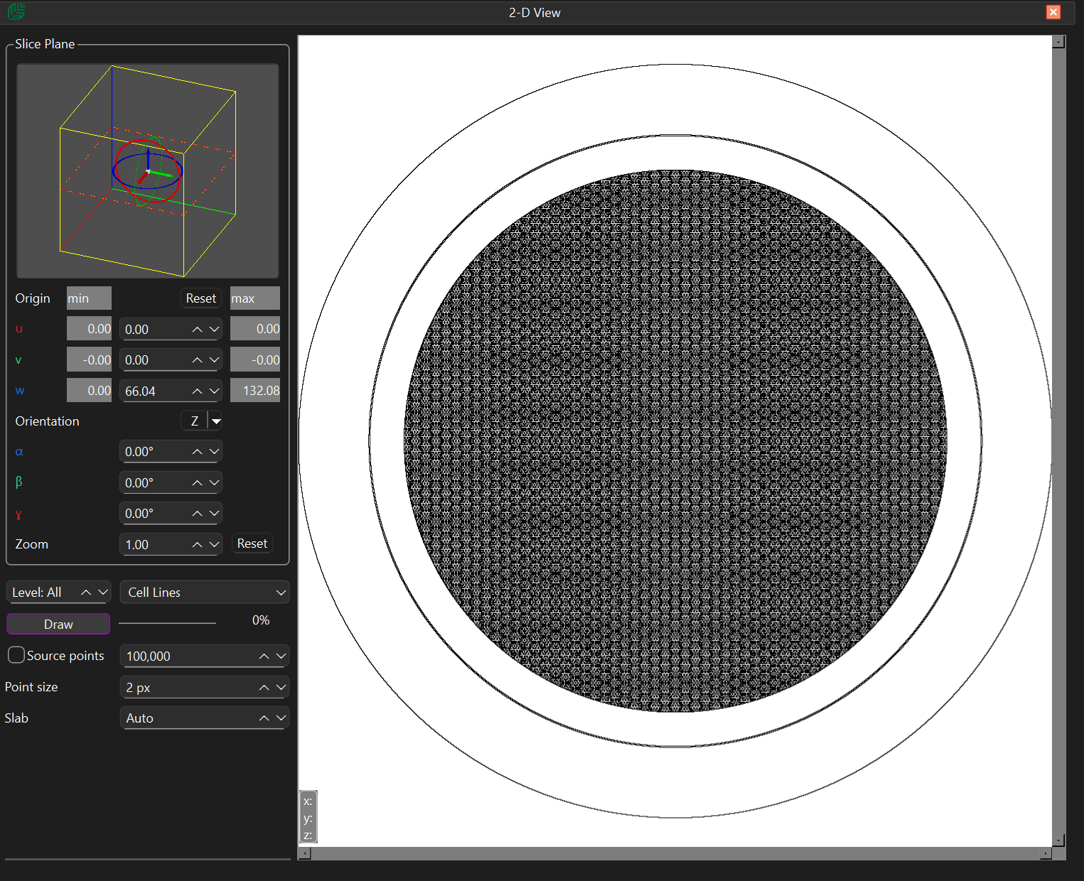 2-D hexagonal core visualisation