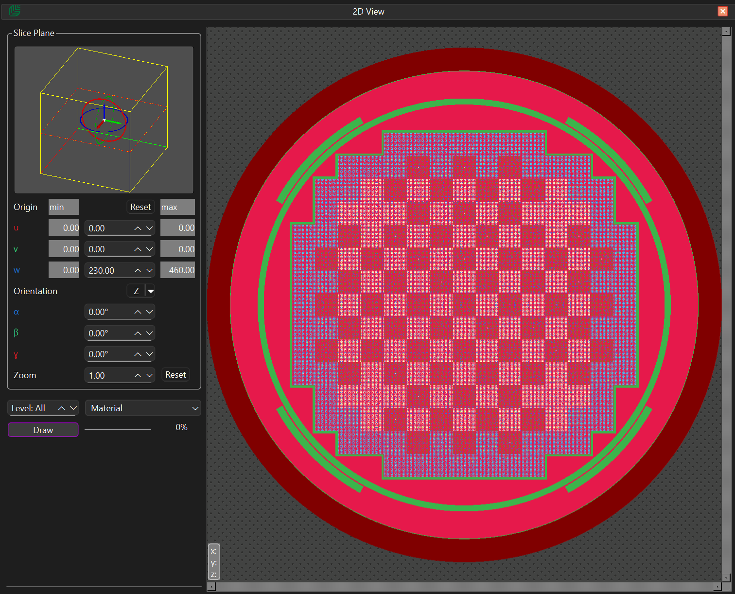 2-D BEAVRS geometry visualisation