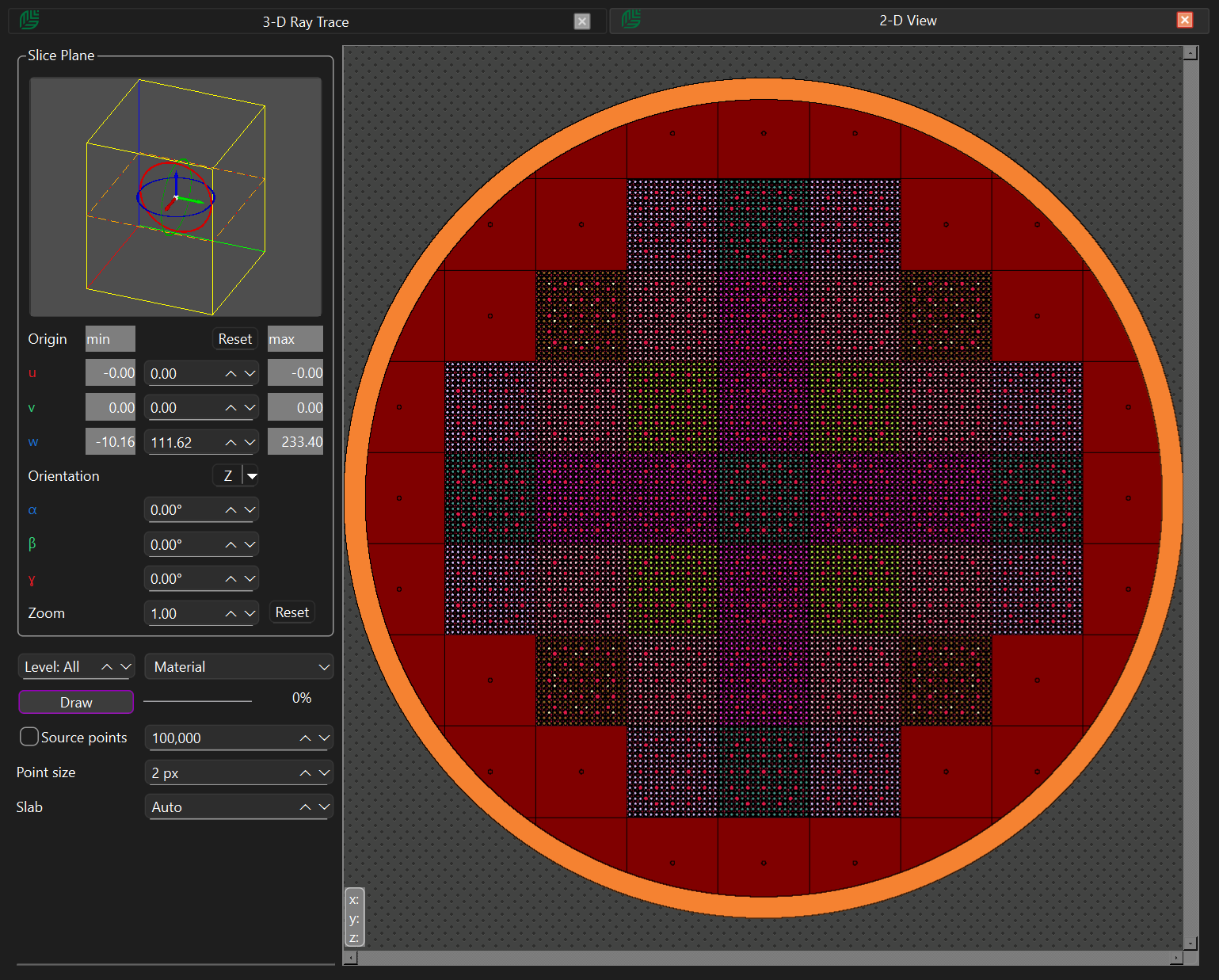 2-D core geometry visualisation