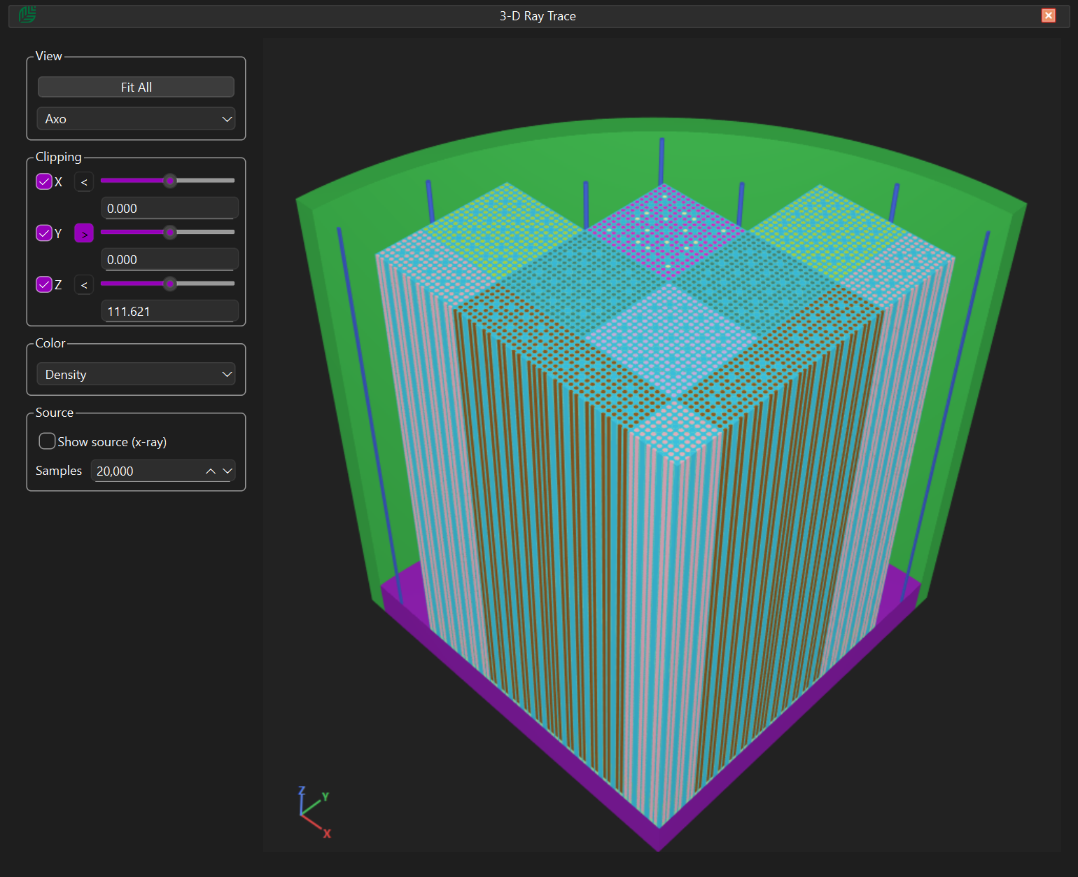 Core 3-D sections visualisation